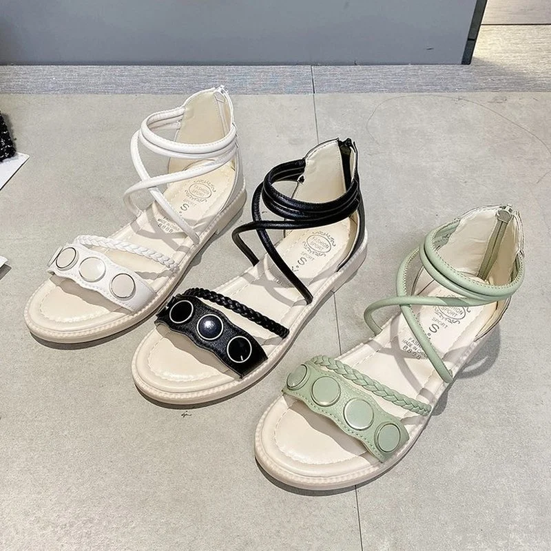 Flat Low Heel Sandals Women 2022 Summer Roman Shoes Casual Flat Shoes Back Bag Heel Zipper Bright Color Thick Sole Sandals Women
Flat Low Heel Sandals Women 2022 Summer Roman Shoes Casual Flat Shoes Back Bag Heel Zipper Bright Color Thick Sole Sandals Women