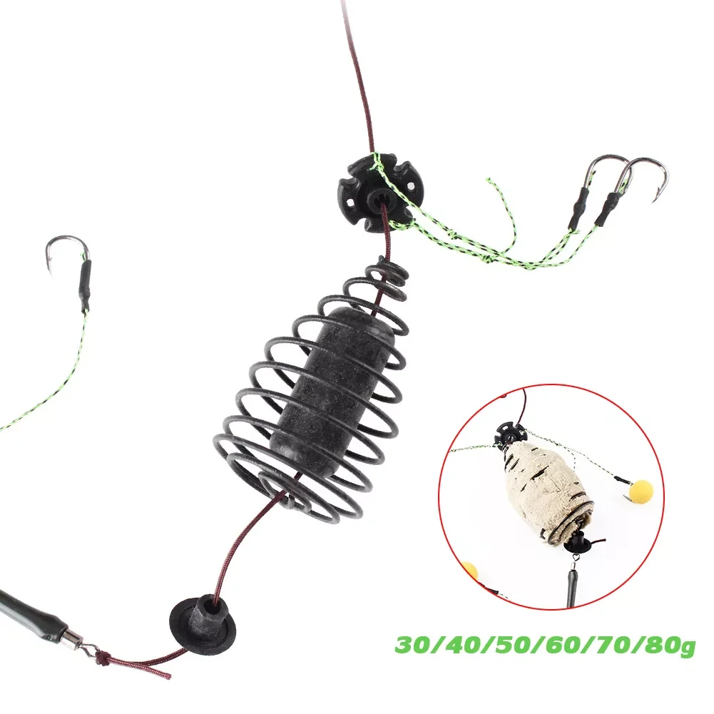 Fishing Bait Carp Cage Inline Method Feeder Spring Hook 30-80g Weighted Feeder Hook Artificial New Lure Carp Fishing Accessories
Fishing Bait Carp Cage Inline Method Feeder Spring Hook 30-80g Weighted Feeder Hook Artificial New Lure Carp Fishing Accessories