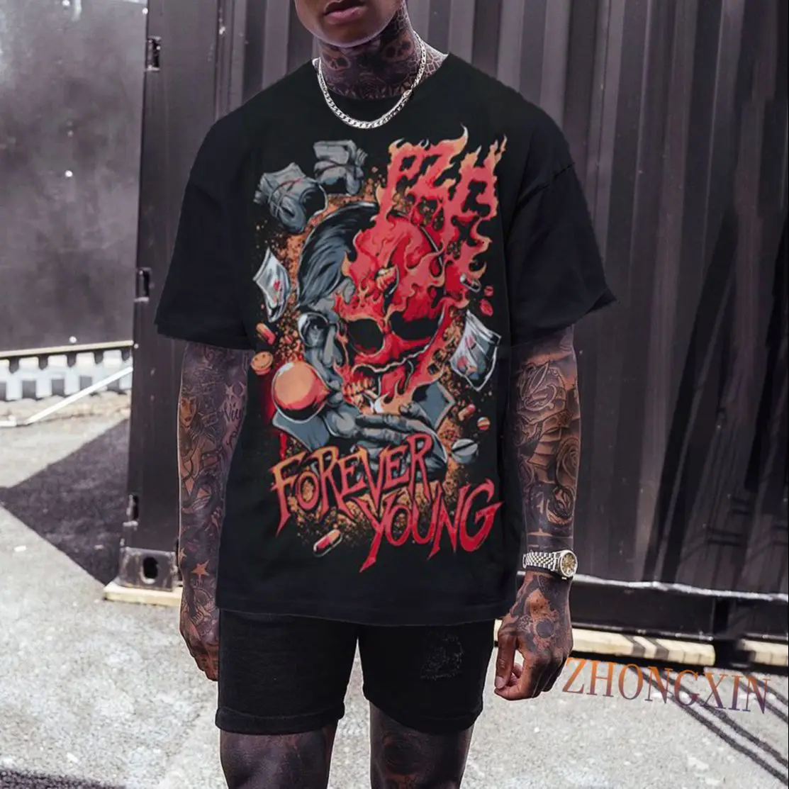 Summer casual new men's T-shirt brand 3D skull full body street punk hip hop style short sleeves
Summer casual new men's T-shirt brand 3D skull full body street punk hip hop style short sleeves