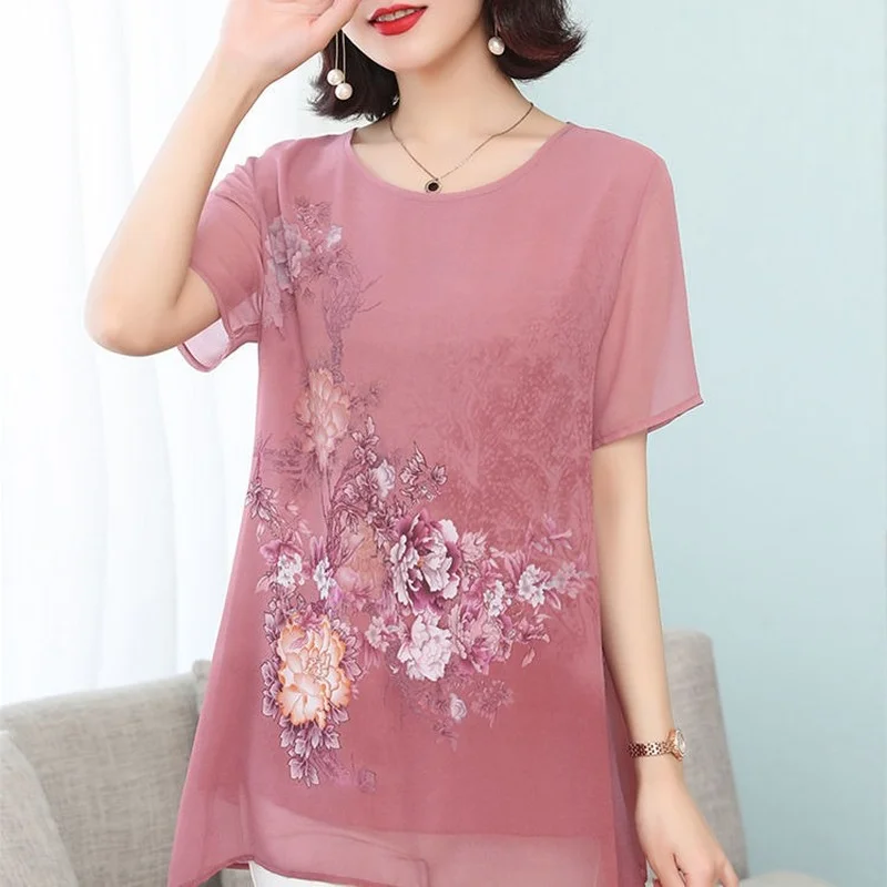 Blusas Mujer De Moda Summer Clothes Short Sleeve Shirt Chiffon Blouse Women Tops Female O-neck Womens Tops and Blouses J397 
Blusas Mujer De Moda Summer Clothes Short Sleeve Shirt Chiffon Blouse Women Tops Female O-neck Womens Tops and Blouses J397