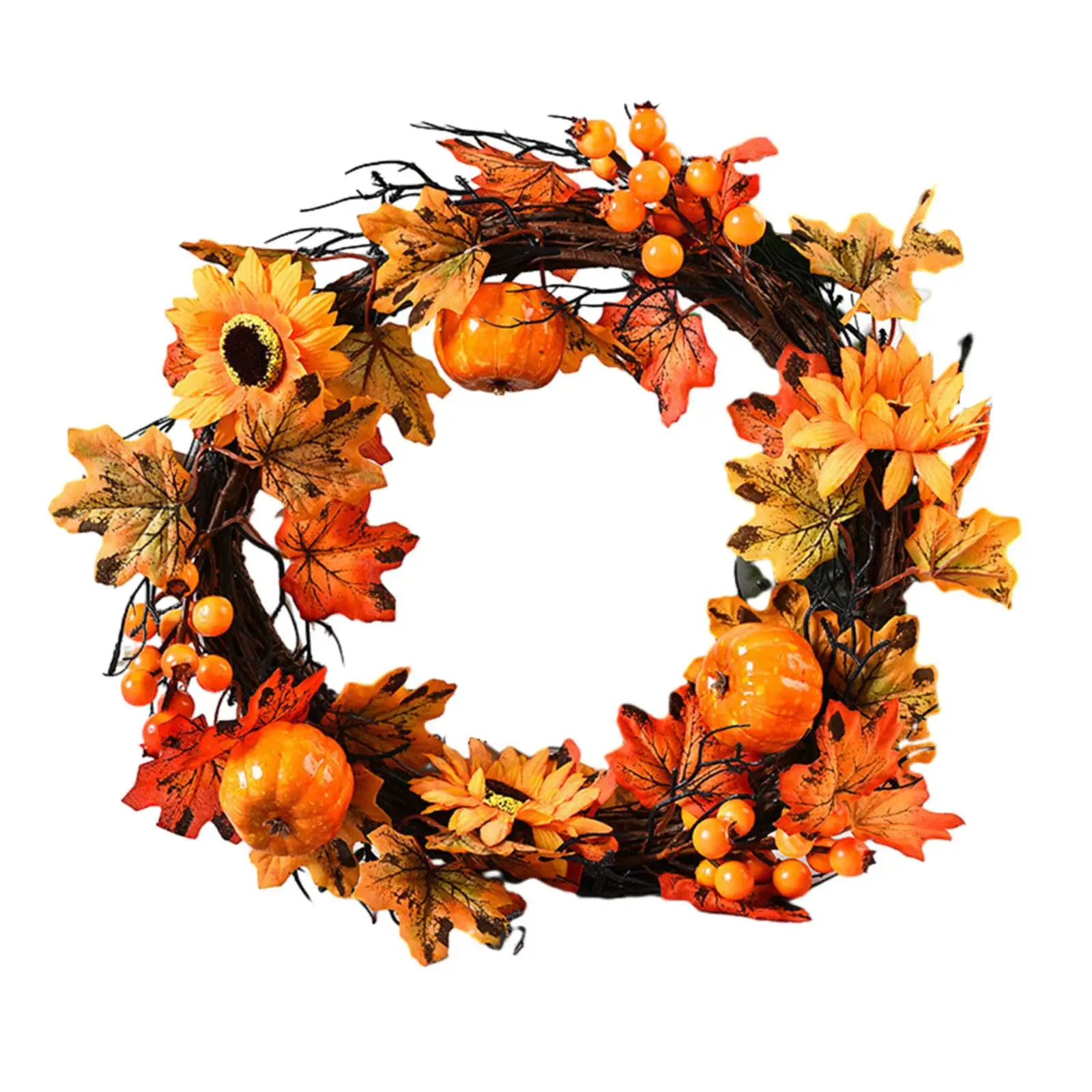 Fall Wreath Harvest Wreath with Pumpkins Maple Leaves Hanger Pumpkins Wreath Autumn Wreath for Thanksgiving Party Decorations
Fall Wreath Harvest Wreath with Pumpkins Maple Leaves Hanger Pumpkins Wreath Autumn Wreath for Thanksgiving Party Decorations