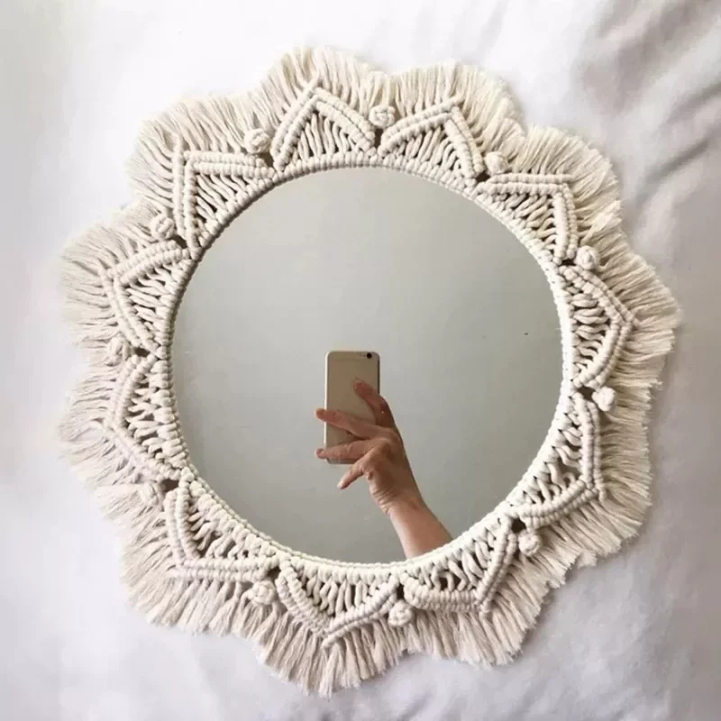 Macrame Round Mirror Decorative Mirrors Aesthetic Room Decor Hanging Wall Mirror for Bedroom Living Room House Decoration
Macrame Round Mirror Decorative Mirrors Aesthetic Room Decor Hanging Wall Mirror for Bedroom Living Room House Decoration