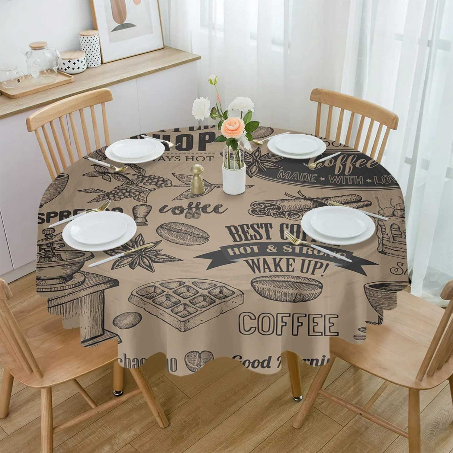 Coffee Beans Star Anise Spice Cake Cup Waterproof Tablecloth Table Decoration Wedding Home Kitchen Dining Room Round Table Cover
Coffee Beans Star Anise Spice Cake Cup Waterproof Tablecloth Table Decoration Wedding Home Kitchen Dining Room Round Table Cover