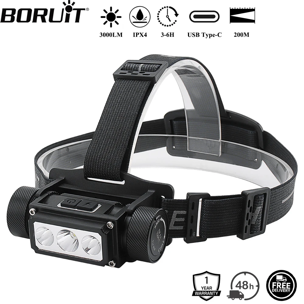 BORUiT B39 Светодиодный налобный фонарь 3000lm 
BORUiT B39 Светодиодный налобный фонарь 3000lm