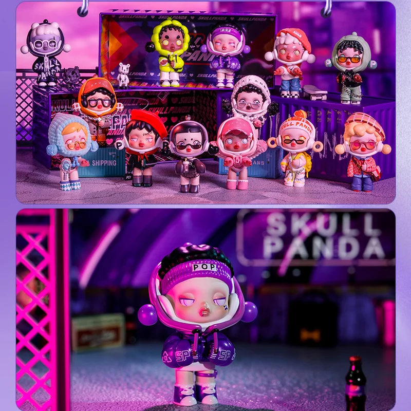 

Аниме фигурки Skullpanda Hypepanda, модель кукол, фигурка Kawaii, декоративная Коллекционная фигурка из ПВХ, милые детские игрушки, подарки