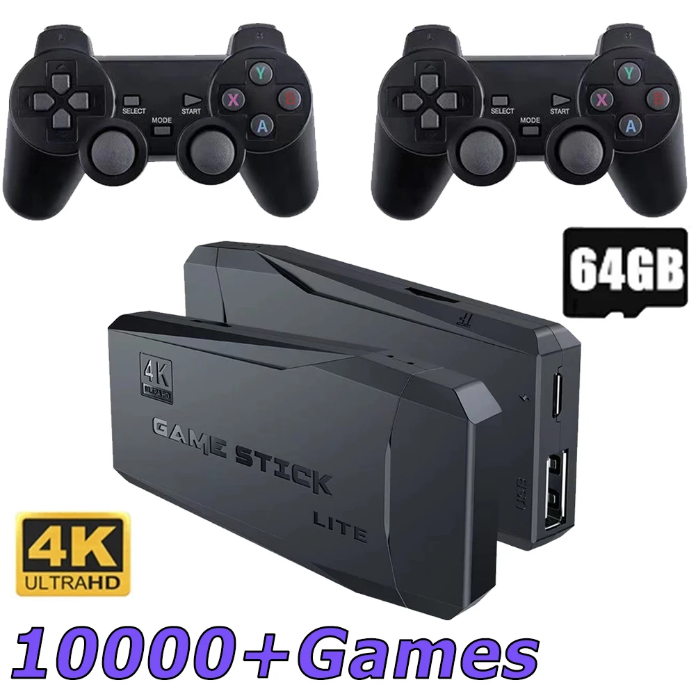 Консоль игровая 4K HD, 10000 + игр, 2,4 ГГц, два беспроводных контроллера 
Консоль игровая 4K HD, 10000 + игр, 2,4 ГГц, два беспроводных контроллера