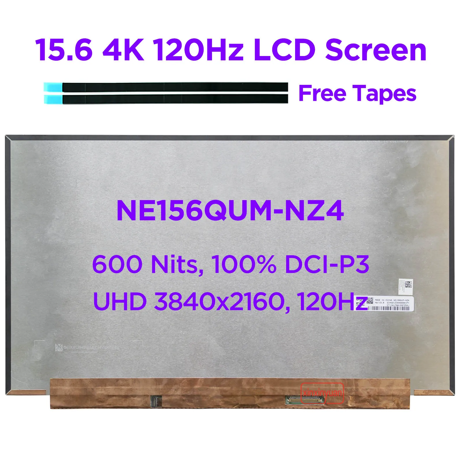 

NEW 15.6 4K 120Hz Laptop LCD Screen NE156QUM-NZ4 NZ3 for ASUS GX551Q UHD 3840x2160 120Hz 600Nits Gaming Display Panel 40pins eDP