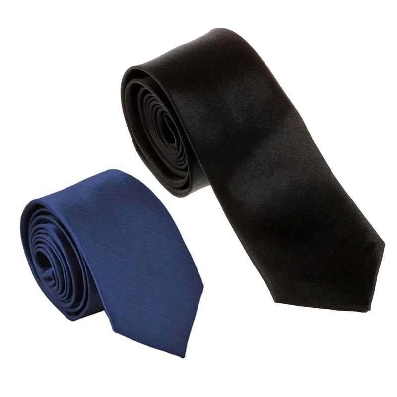 2 Pcs Casual Necktie Polyester Narrow Neck Tie Skinny Solid Dark Thin Necktie, Black & Blue
2 Pcs Casual Necktie Polyester Narrow Neck Tie Skinny Solid Dark Thin Necktie, Black & Blue