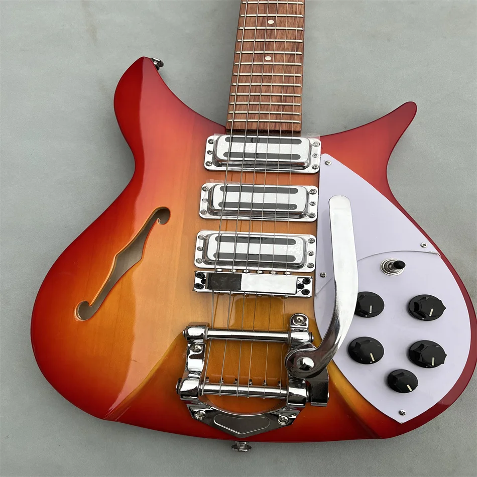 6 Strings Electric Guitar Ricken 325 Mahogany Body Rosewood Fretboard Sunburst Gloss Finish Bigsby Tremolo Fast Shipping
6 Strings Electric Guitar Ricken 325 Mahogany Body Rosewood Fretboard Sunburst Gloss Finish Bigsby Tremolo Fast Shipping