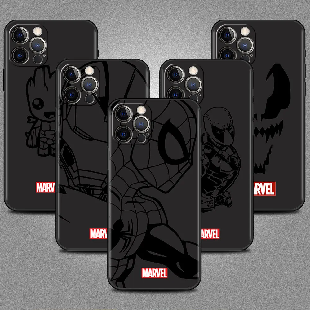 Marvel Hero SpiderMan Cool Black Case for iPhone 13 Pro Max 11 12 Mini XS XR X For iPhone 7 8 Plus SE 6 Phone Soft Funda Cover 
Marvel Hero SpiderMan Cool Black Case for iPhone 13 Pro Max 11 12 Mini XS XR X For iPhone 7 8 Plus SE 6 Phone Soft Funda Cover