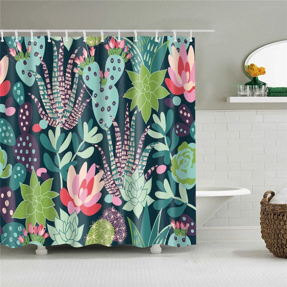 Succulent Cactus Shower Curtain Natural Green Plant Flower Home Decor Waterproof Lightweight Polyester Hanging Screen Toilet
Succulent Cactus Shower Curtain Natural Green Plant Flower Home Decor Waterproof Lightweight Polyester Hanging Screen Toilet