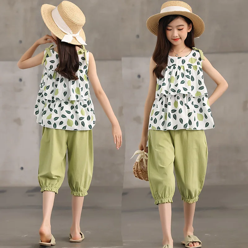 Girls Clothes Set Summer Print Vest + Pants 2 PCS Children Clothing for Girl Outfits Sweet Bow Kids Girls Clothes 5 8 10 12 Year
Girls Clothes Set Summer Print Vest + Pants 2 PCS Children Clothing for Girl Outfits Sweet Bow Kids Girls Clothes 5 8 10 12 Year