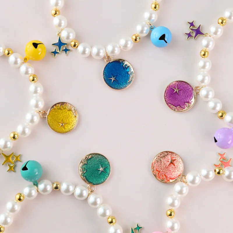 1PCS Pearl Design Cat Collar Universe Planet Stars Pendant With Bells Cat Dog Necklace For Small Medium Kitten Pet Accessories 
1PCS Pearl Design Cat Collar Universe Planet Stars Pendant With Bells Cat Dog Necklace For Small Medium Kitten Pet Accessories
