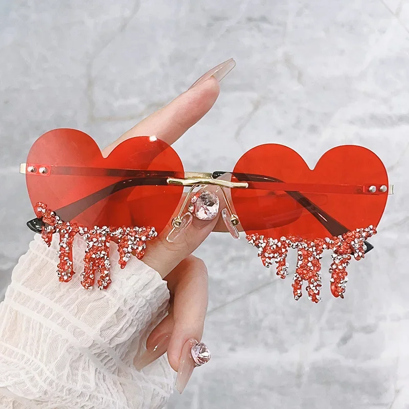 Heart Shaped Diamond Sunglasses Women Luxury Brand Rimless Sun Glasses Ladies Multicolor Rhinestone Eyewear Oculos De Sol Femini
Heart Shaped Diamond Sunglasses Women Luxury Brand Rimless Sun Glasses Ladies Multicolor Rhinestone Eyewear Oculos De Sol Femini