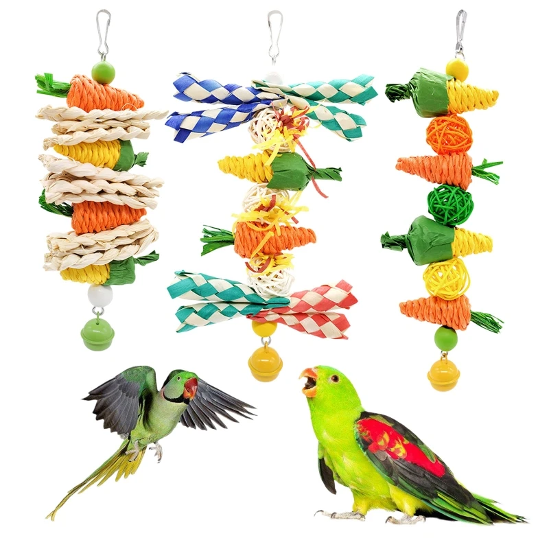 Игрушки для жевания в виде попугая 448B, деревянные бусины, Ротанговые шарики, кукурузная шелуха с подвесным крючком и колокольчиком, развлек... 
Игрушки для жевания в виде попугая 448B, деревянные бусины, Ротанговые шарики, кукурузная шелуха с подвесным крючком и колокольчиком, развлек...