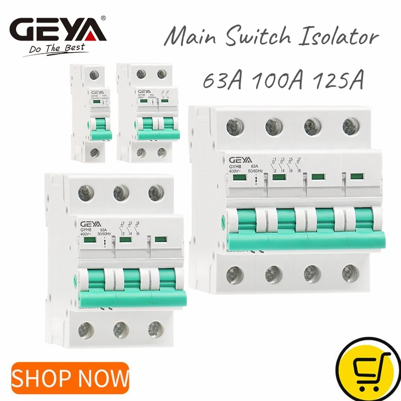 GEYA GYH8 Автомат защити цепи 63A 100A 125A 1P 2P 3P 4P
GEYA GYH8 Автомат защити цепи 63A 100A 125A 1P 2P 3P 4P