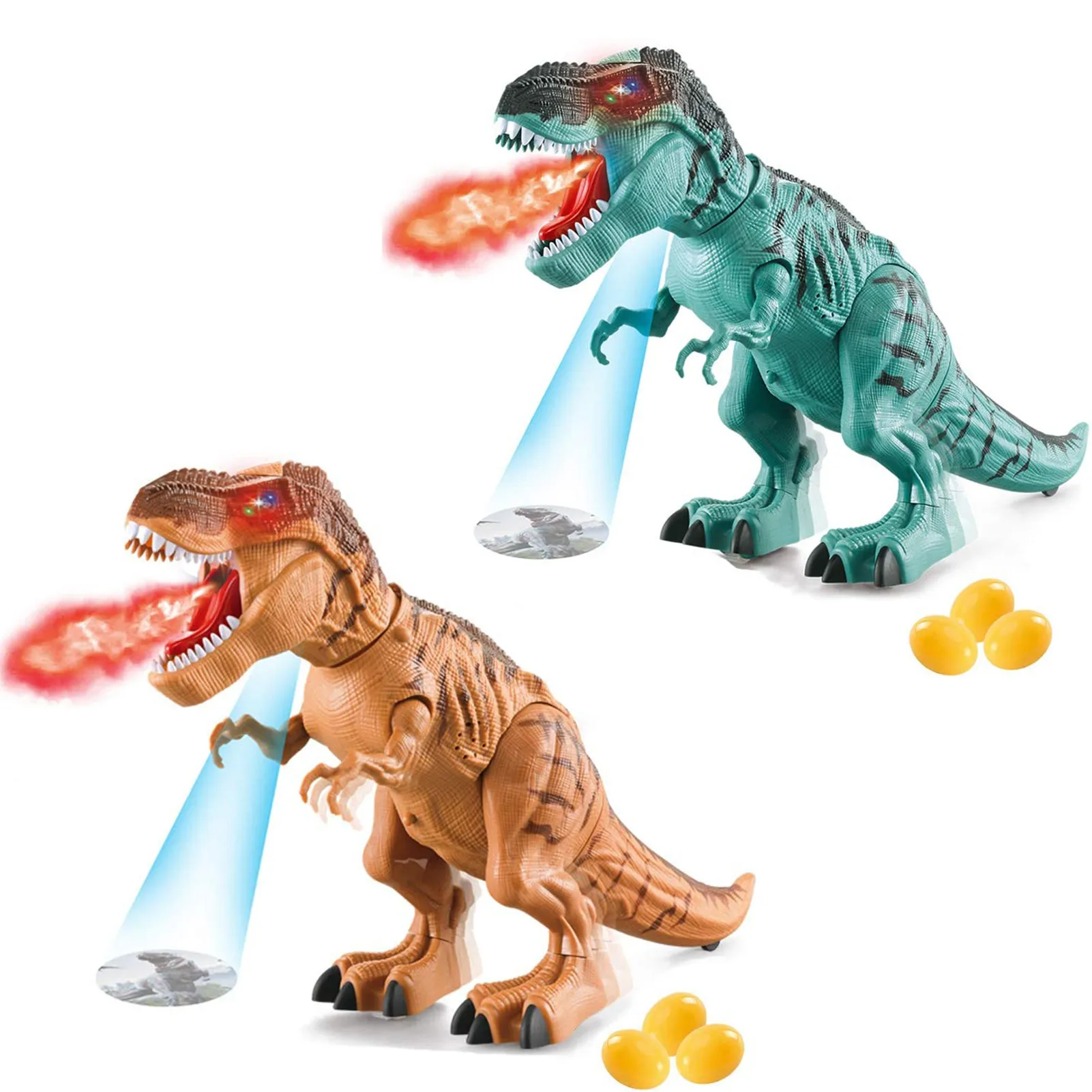 Электронная игрушка-динозавр имитация пламени спрей тираннозавр T-Rex ходячий