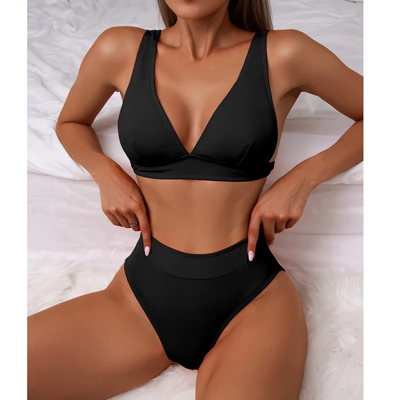 New Bikini Swimsuit Women Push Up High Waist Sexy V-Neck Swimwear Summer Solid Bathing Suit Beachwear Feminine Bikinis
New Bikini Swimsuit Women Push Up High Waist Sexy V-Neck Swimwear Summer Solid Bathing Suit Beachwear Feminine Bikinis