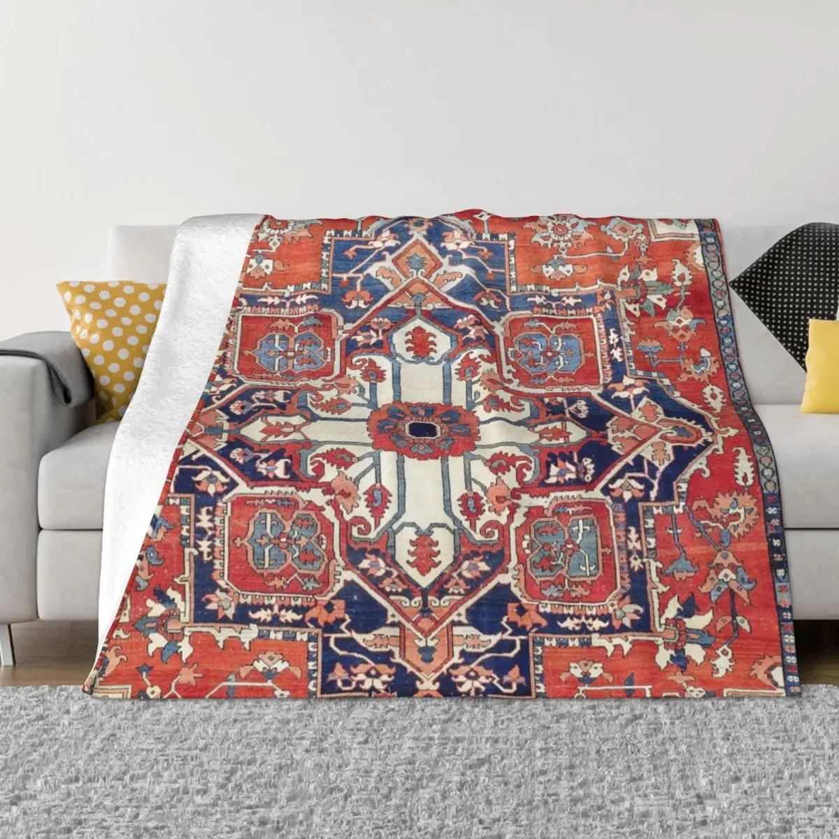 

Heriz Azerbaijan Northwest Persian Coral Fleece Blanket Velvet Warm Blankets Cotton Quilt Air Conditioner Sofa Bedroom Bedding