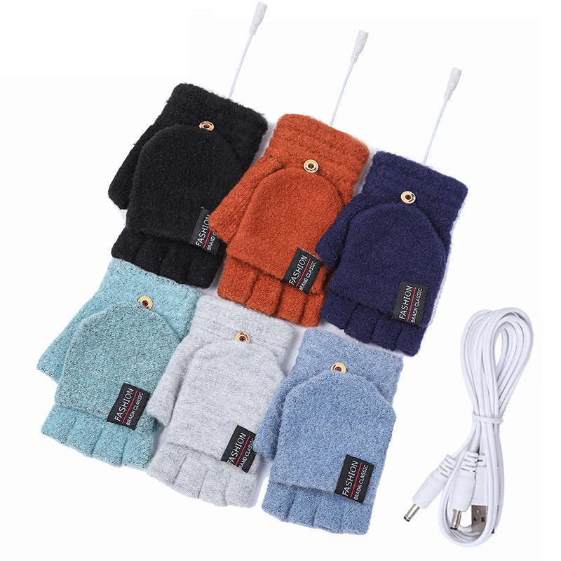 Winter Heated Gloves For Women Men Thermal USB Electric Heating Fingerless Mittens Woolen Knitted Half Finger Flip Gloves Mitten
Winter Heated Gloves For Women Men Thermal USB Electric Heating Fingerless Mittens Woolen Knitted Half Finger Flip Gloves Mitten