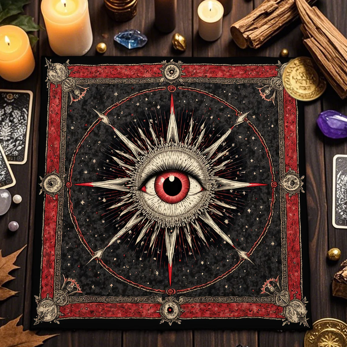 Всевидящий глаз, креативная скатерть для карт Таро, алтарная ткань, используемая для карт Таро, гадания, астрологии, карточной игры, декоративный коврик
Всевидящий глаз, креативная скатерть для карт Таро, алтарная ткань, используемая для карт Таро, гадания, астрологии, карточной игры, декоративный коврик