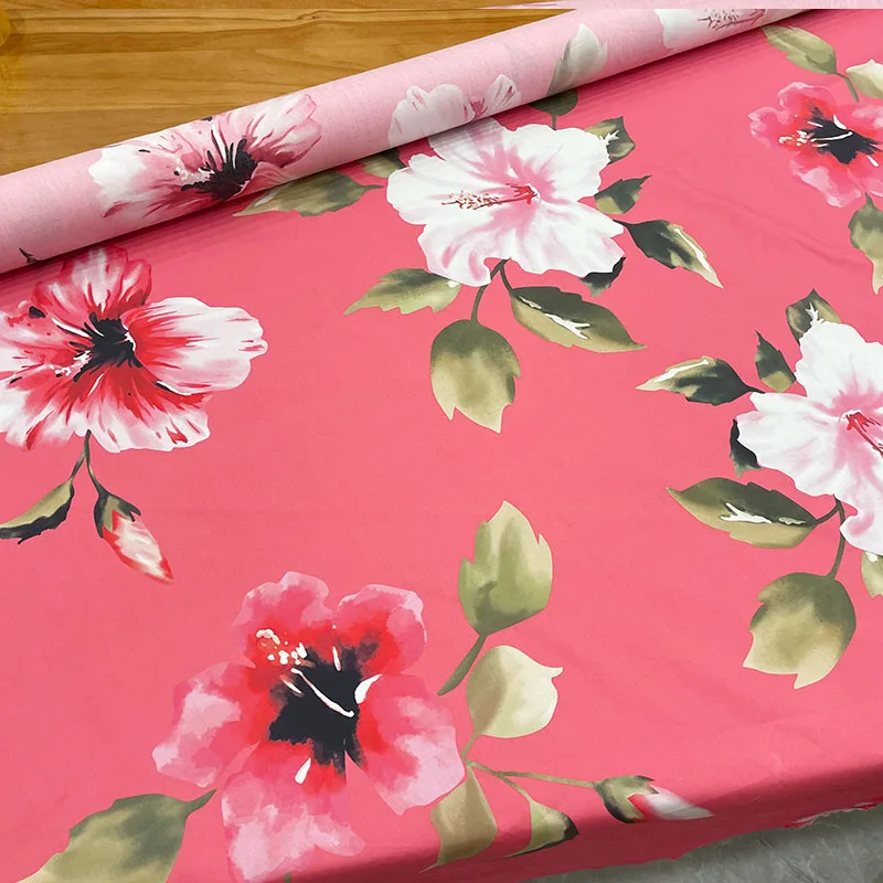 Luxury Brand Pink Flower Printed 100% Cotton Poplin Fabric for Women's Dress Fashion Cloth for Sewing Material by the Yard
Luxury Brand Pink Flower Printed 100% Cotton Poplin Fabric for Women's Dress Fashion Cloth for Sewing Material by the Yard