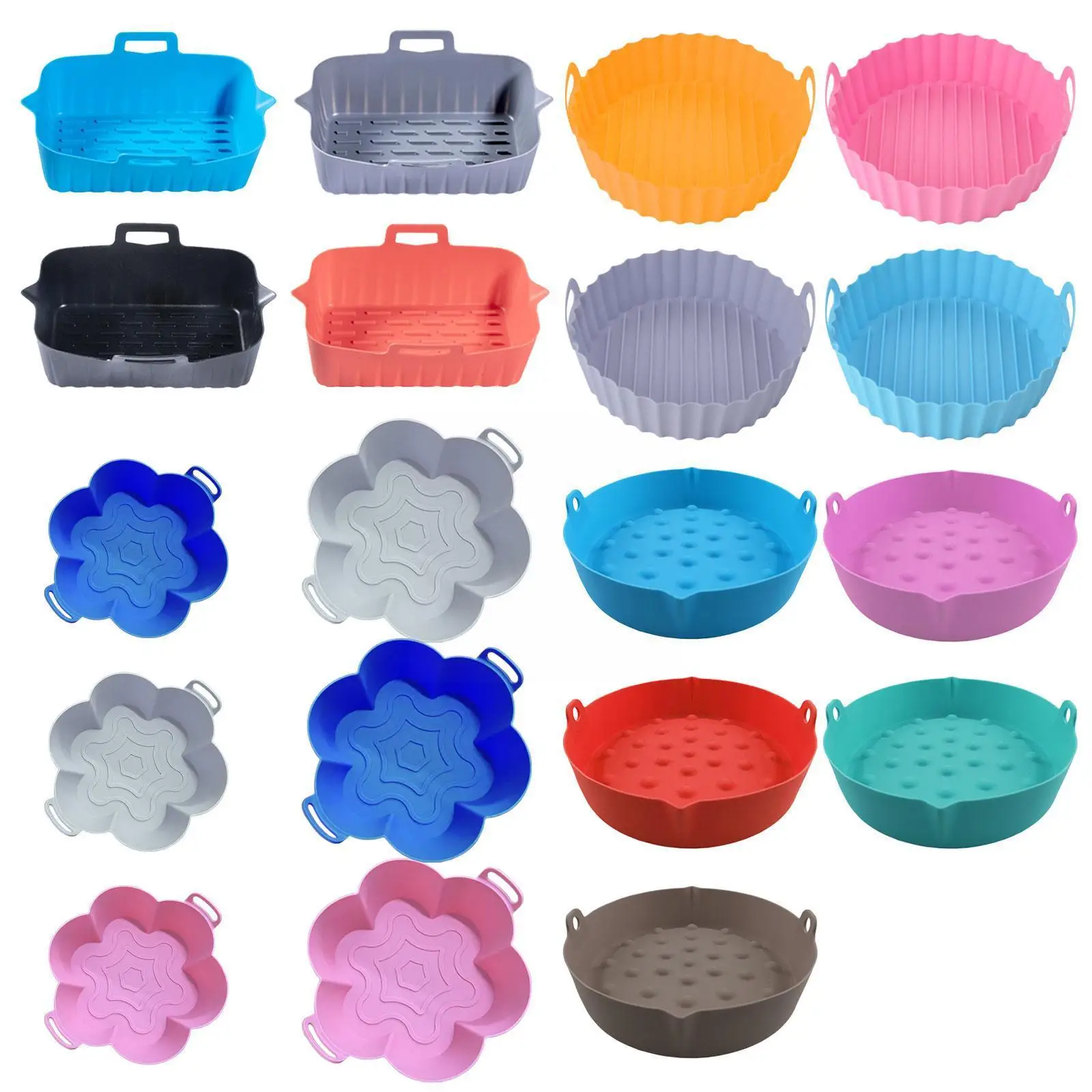 Air Fryer Silicone Baking Pan Round Reusable Liner Baking Non-stick Silicone Temperature Mat High Pan Resistant Pot G9o8
Air Fryer Silicone Baking Pan Round Reusable Liner Baking Non-stick Silicone Temperature Mat High Pan Resistant Pot G9o8