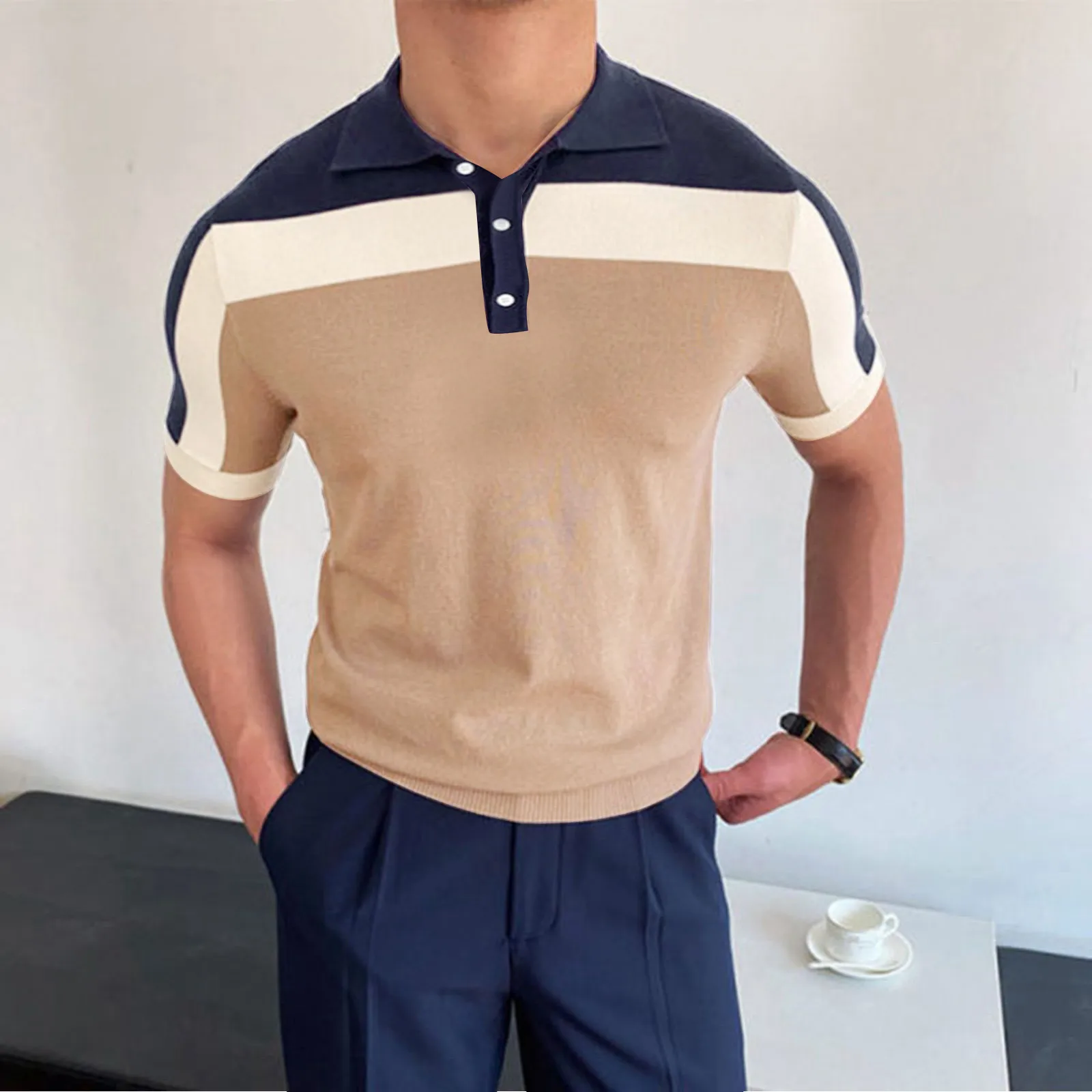 White Long Sleeve Men Mens Fashion Casual Button Lapel Short Sleeve T Shirt Jacket Top Mens Scoop Neck T Shirts
White Long Sleeve Men Mens Fashion Casual Button Lapel Short Sleeve T Shirt Jacket Top Mens Scoop Neck T Shirts