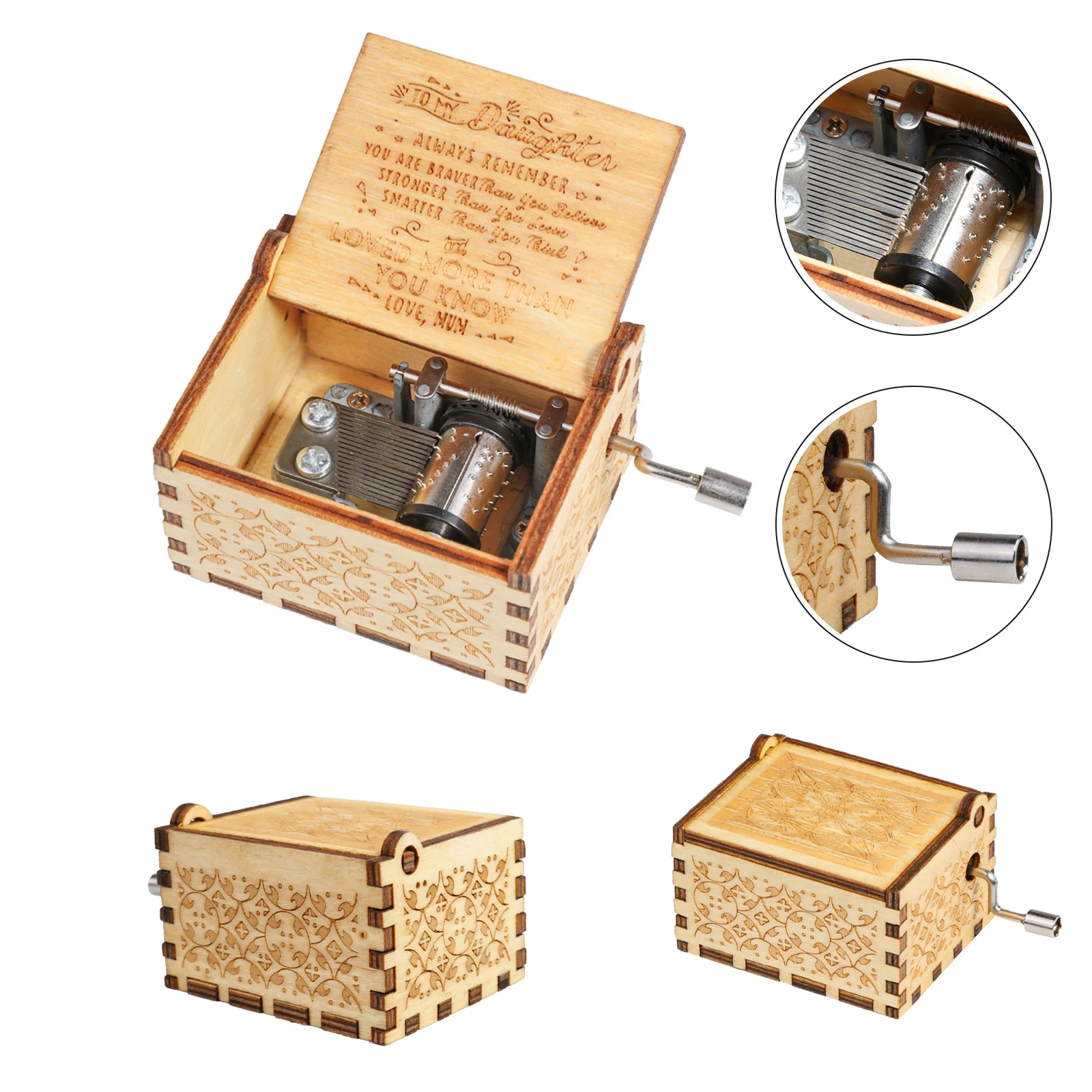 Wooden Romantic Music Box Retro Style Carved Octave Box Hand Melody You Are My Sunshine Musical Box Valentine's Birthday Gift
Wooden Romantic Music Box Retro Style Carved Octave Box Hand Melody You Are My Sunshine Musical Box Valentine's Birthday Gift