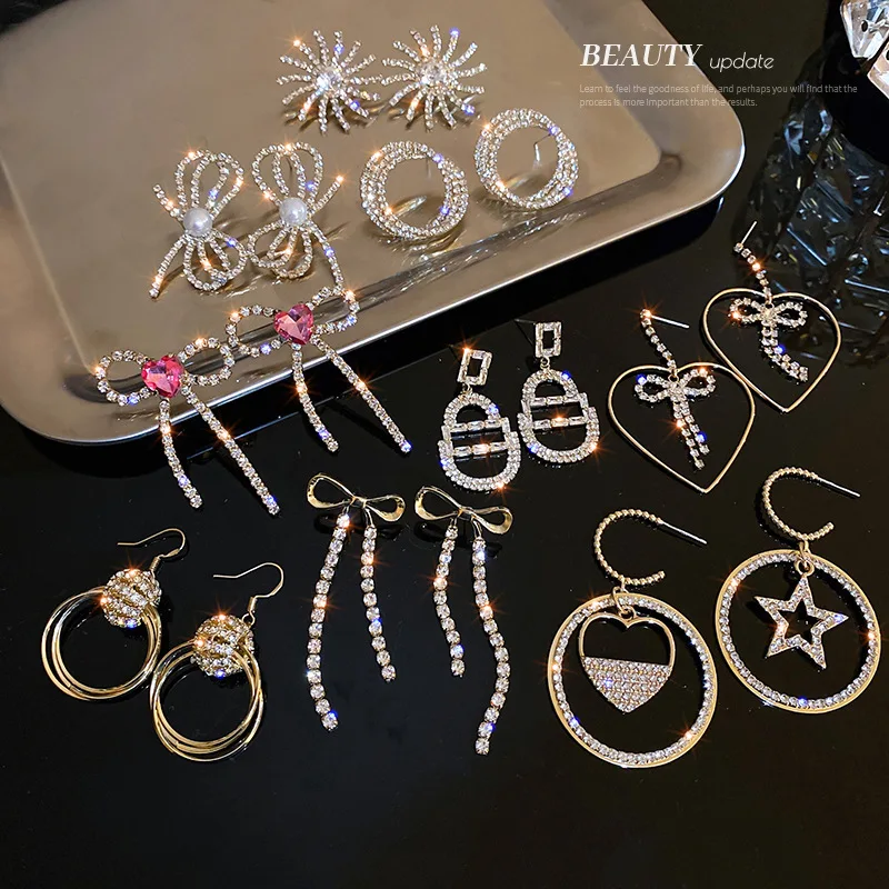 Minar Luxury Multiple Shiny CZ Zircon Earring for Women Bling Bling Geometric Bowknot Long Tassel Drop Earrings Party Jewelry
Minar Luxury Multiple Shiny CZ Zircon Earring for Women Bling Bling Geometric Bowknot Long Tassel Drop Earrings Party Jewelry