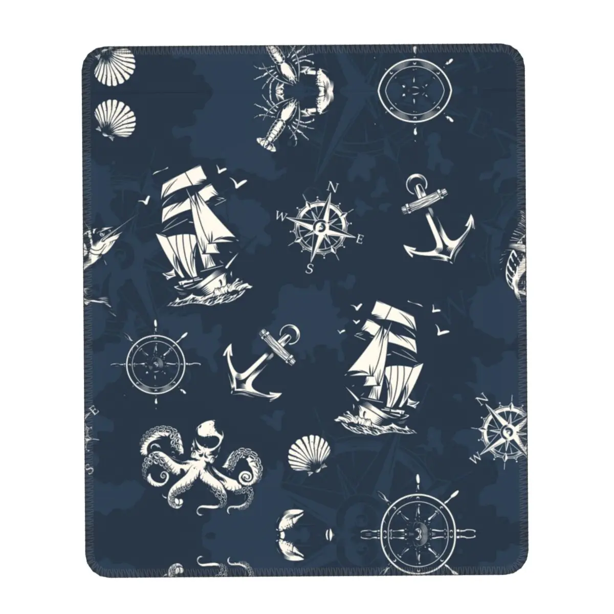 

Vintage Nautical Symbol Gaming Mouse Mat Rubber Base Lockedge Mousepad Office Laptop Computer Sailor Anchor Compass Mouse Pads