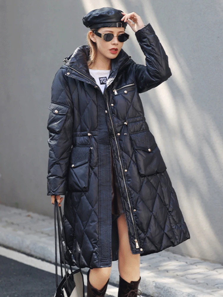 Janveny Winter Down Jacket Women Hoode Slim Long Puffer Coat Thick 90% Duck Down Casual Parkas Female Zipper Belt Snow Outwear
Janveny Winter Down Jacket Women Hoode Slim Long Puffer Coat Thick 90% Duck Down Casual Parkas Female Zipper Belt Snow Outwear