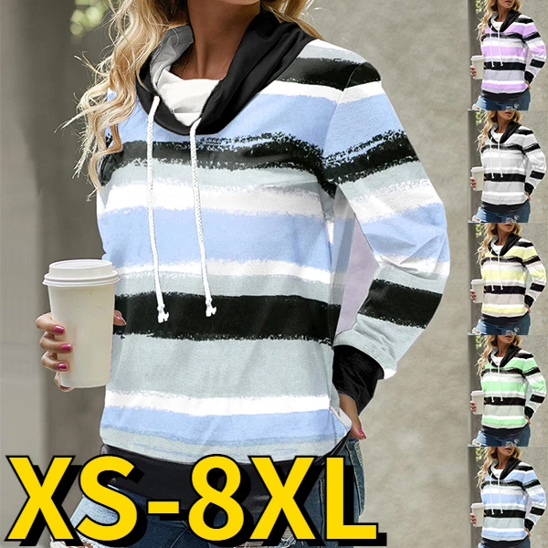 2022 Autumn Winter Stripe Printed Pullover Women's Round Neck Retro T-shirt Simple Style Tee Shirt Everyday Hoodie Loose Sweater
2022 Autumn Winter Stripe Printed Pullover Women's Round Neck Retro T-shirt Simple Style Tee Shirt Everyday Hoodie Loose Sweater