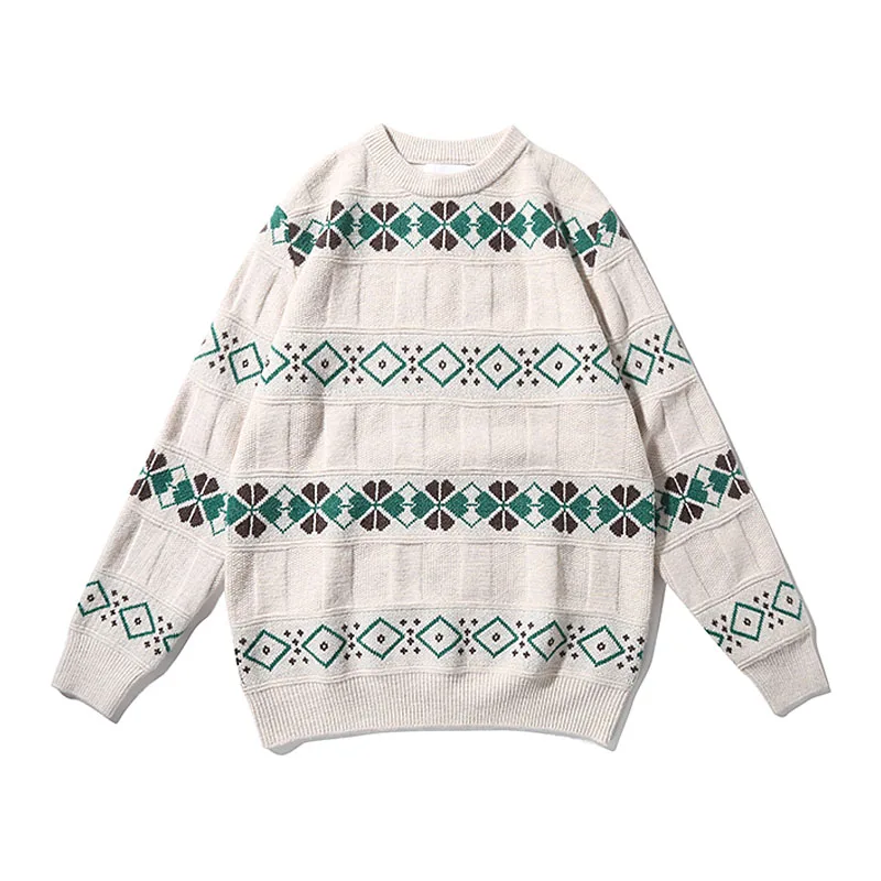 Jacquard Fashion Loose Causal Pullover Sweater for Men and Women Streetwear Vintage Geometric Patterns Knitwear Man Sweater
Jacquard Fashion Loose Causal Pullover Sweater for Men and Women Streetwear Vintage Geometric Patterns Knitwear Man Sweater