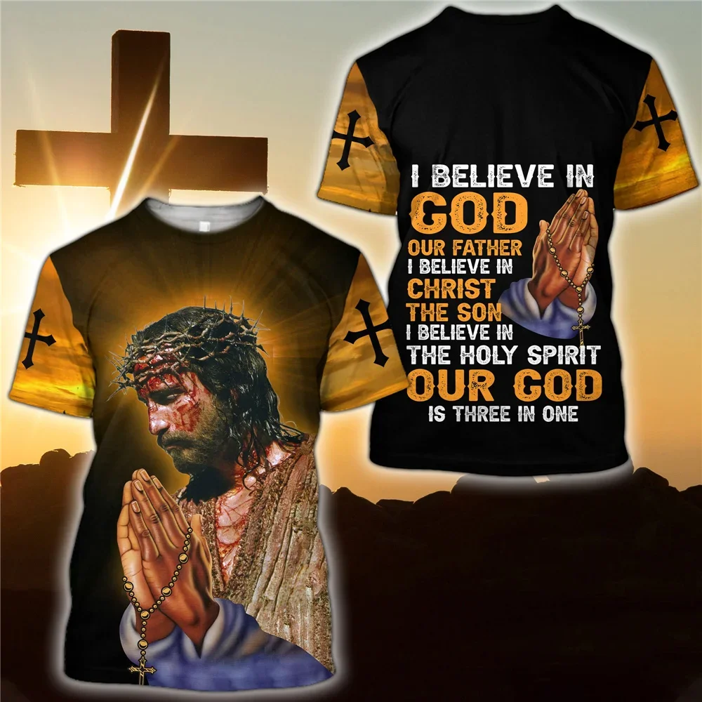 The latest 2022 summer Christ Jesus T-shirt women's and men's tops 3D printing casual short-sleeved fashion street sweatshirts
The latest 2022 summer Christ Jesus T-shirt women's and men's tops 3D printing casual short-sleeved fashion street sweatshirts