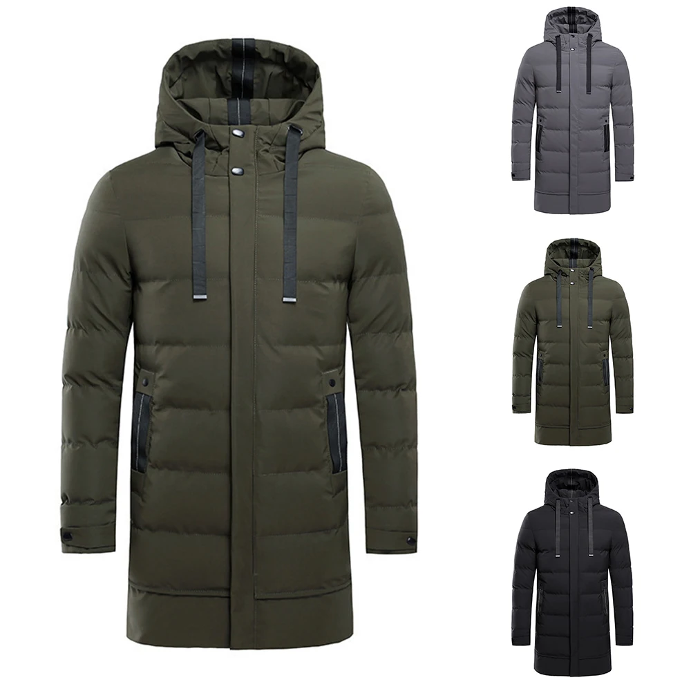 Autumn Winter Mens Jacket Cotton Padded Hooded Long Sleeve Casual Jackets Drawstring Mid-length Windbreaker Coats Parka Coats
Autumn Winter Mens Jacket Cotton Padded Hooded Long Sleeve Casual Jackets Drawstring Mid-length Windbreaker Coats Parka Coats