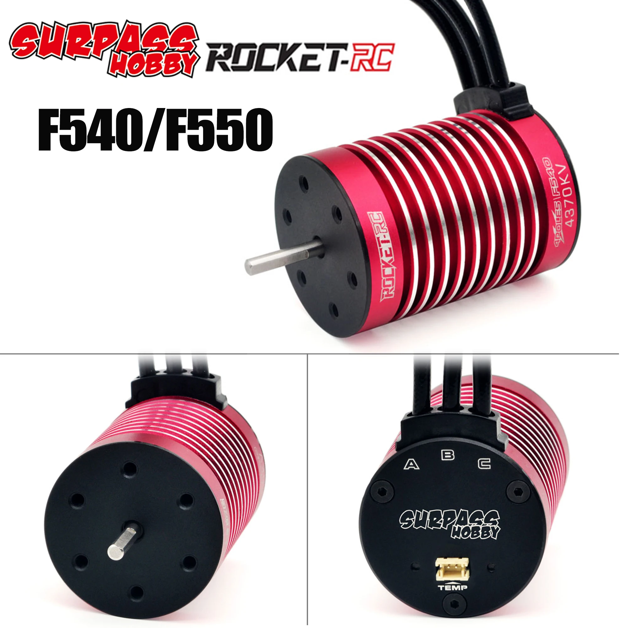 Surpass Hobby Rocket Supersonic V2 F540 F550 w/ Temp Sensor RC Brushless Motor for 1/10 RC Car Wltoys Axial WPL Redcat Traxxas
Surpass Hobby Rocket Supersonic V2 F540 F550 w/ Temp Sensor RC Brushless Motor for 1/10 RC Car Wltoys Axial WPL Redcat Traxxas