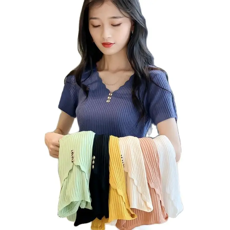 6XL 2022 New V-neck Spring Pullover Women's Elegant Knitted Sweater Computer Mechanism Top Short Sleeve Summer Knitted Sweater
6XL 2022 New V-neck Spring Pullover Women's Elegant Knitted Sweater Computer Mechanism Top Short Sleeve Summer Knitted Sweater