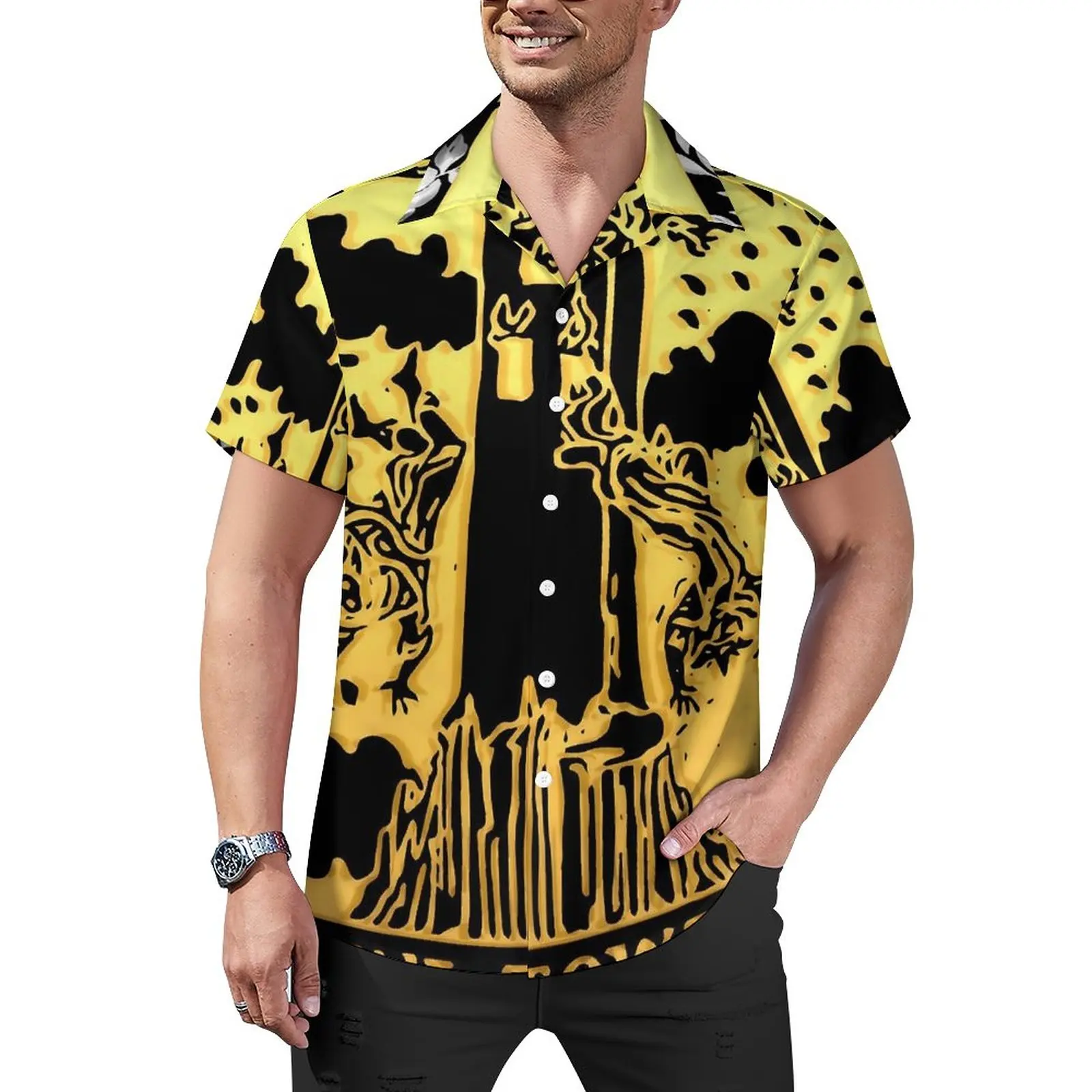 Floral Tarot Print Beach Shirt The Tower Hawaii Casual Shirts Men Street Style Blouses Short-Sleeve Design Clothing Big Size 4XL
Floral Tarot Print Beach Shirt The Tower Hawaii Casual Shirts Men Street Style Blouses Short-Sleeve Design Clothing Big Size 4XL