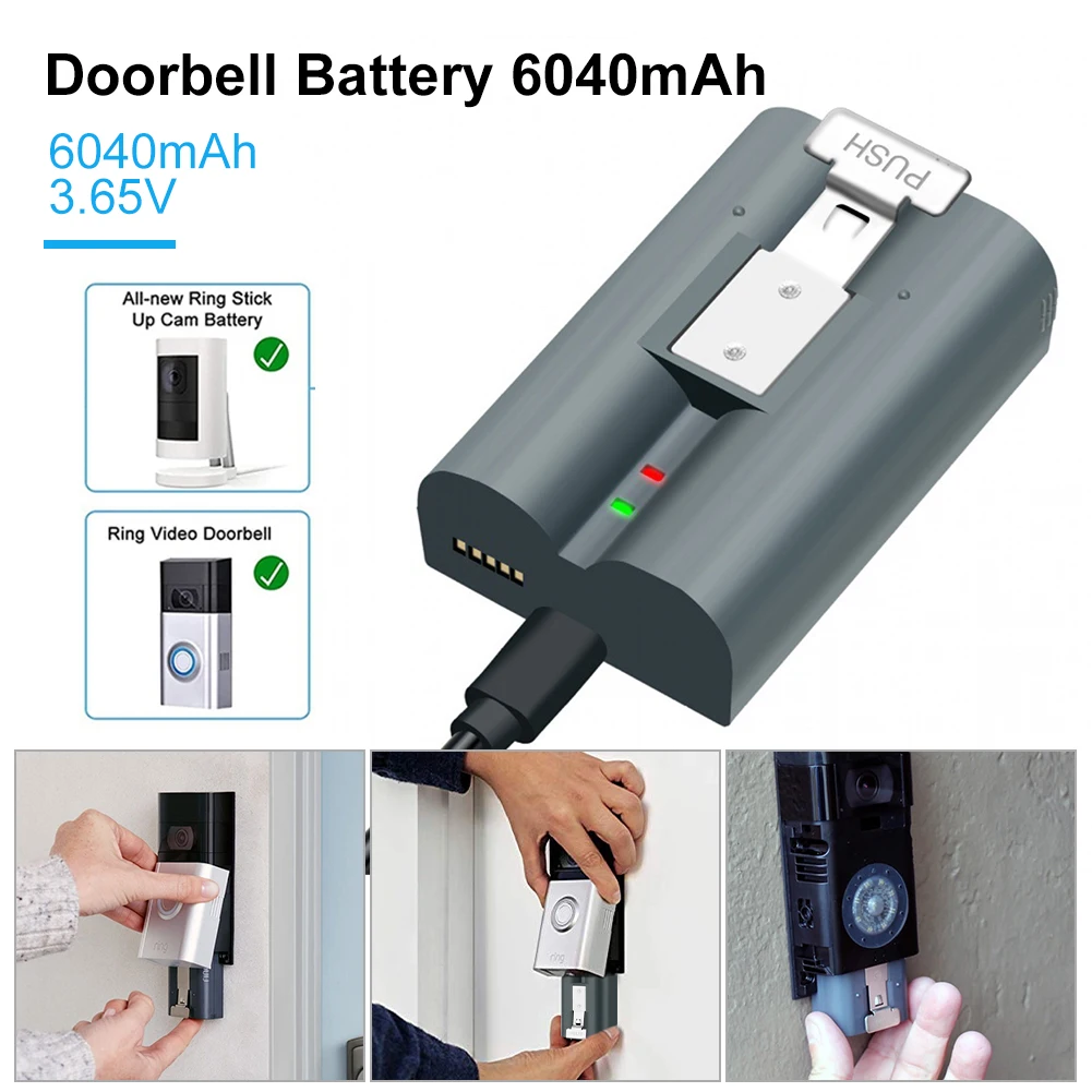 DoorBell Rechargeable Battery Pack Smart Home Rechargeable Li-ion Battery Pack For Ring Video Doorbell 2 Spotlight Cam Stick Up
DoorBell Rechargeable Battery Pack Smart Home Rechargeable Li-ion Battery Pack For Ring Video Doorbell 2 Spotlight Cam Stick Up