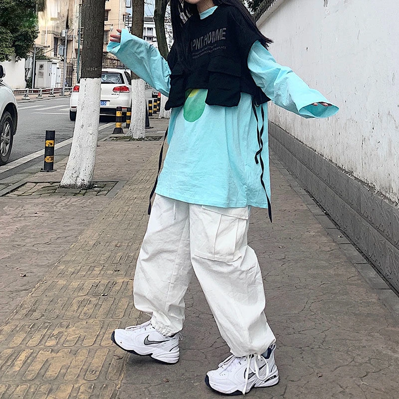 Hip Hop Pants Women Harajuku Chic Summer Japan Style Teens Streetwear All-match College Leisure Pocket Ladies Trouser Simple Ins
Hip Hop Pants Women Harajuku Chic Summer Japan Style Teens Streetwear All-match College Leisure Pocket Ladies Trouser Simple Ins