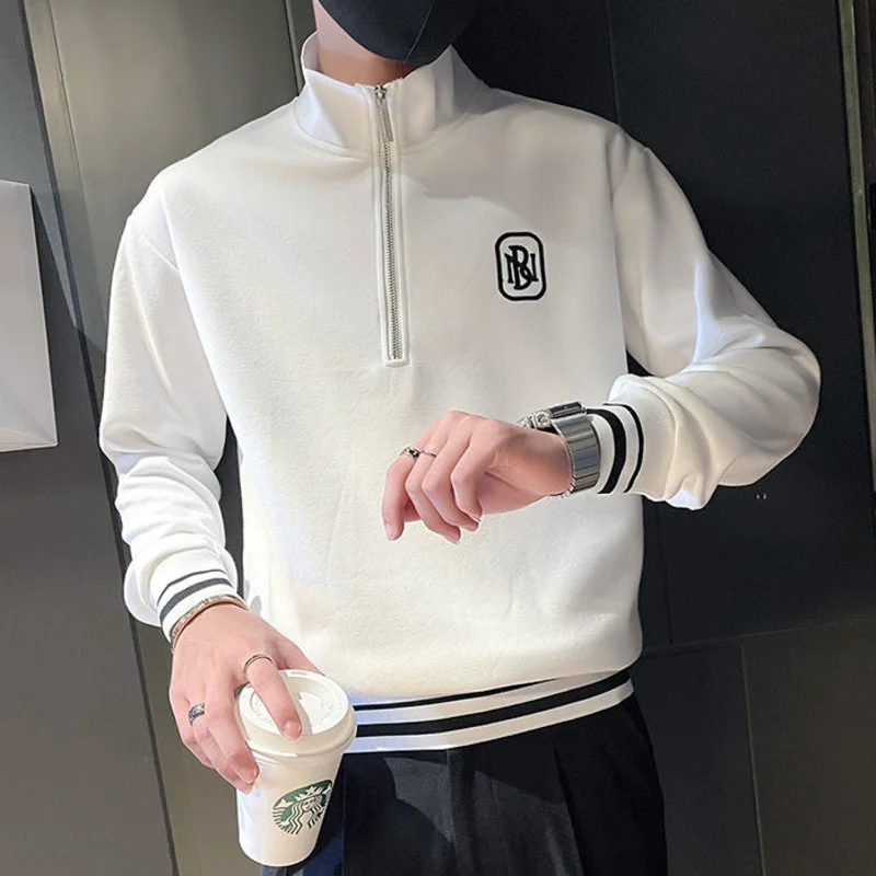 2022 Spring Stand Collar Sweatshirt Long Sleeve Loose Pullover Casual Social Business Lapel Tee Tops Streetwear Men Clothing
2022 Spring Stand Collar Sweatshirt Long Sleeve Loose Pullover Casual Social Business Lapel Tee Tops Streetwear Men Clothing
