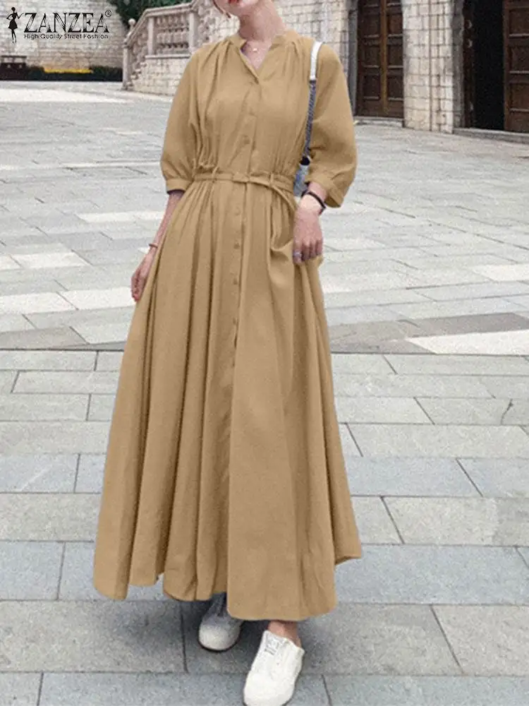 Платье-рубашка ZANZEA женское с длинным рукавом, повседневный однотонный мешковатый сарафан с лацканами и поясом, большие размеры, осень 2022
Платье-рубашка ZANZEA женское с длинным рукавом, повседневный однотонный мешковатый сарафан с лацканами и поясом, большие размеры, осень 2022