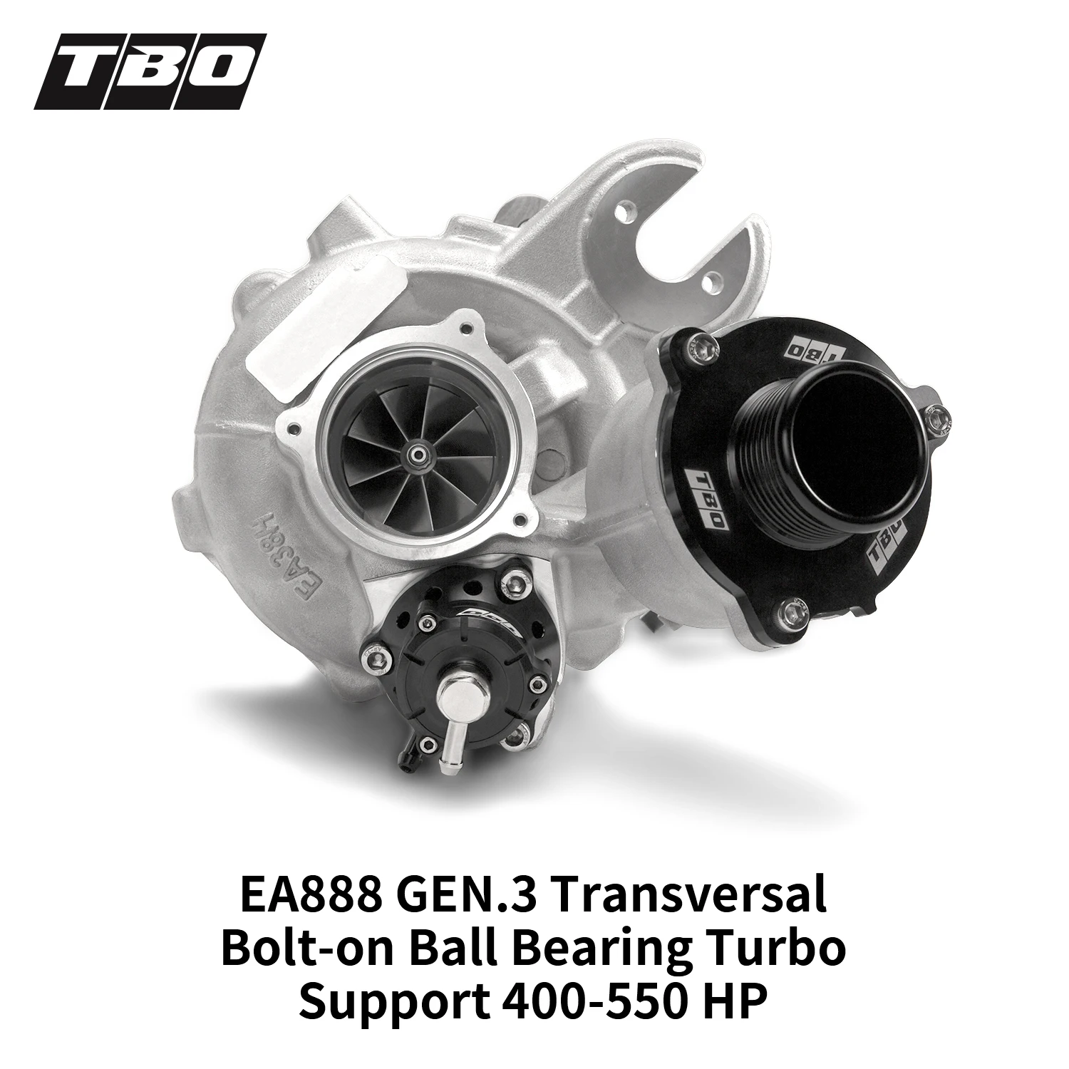 TBO EA38R EA888 GEN III MQB bolt-on performance ball bearing turbocharger
TBO EA38R EA888 GEN III MQB bolt-on performance ball bearing turbocharger
