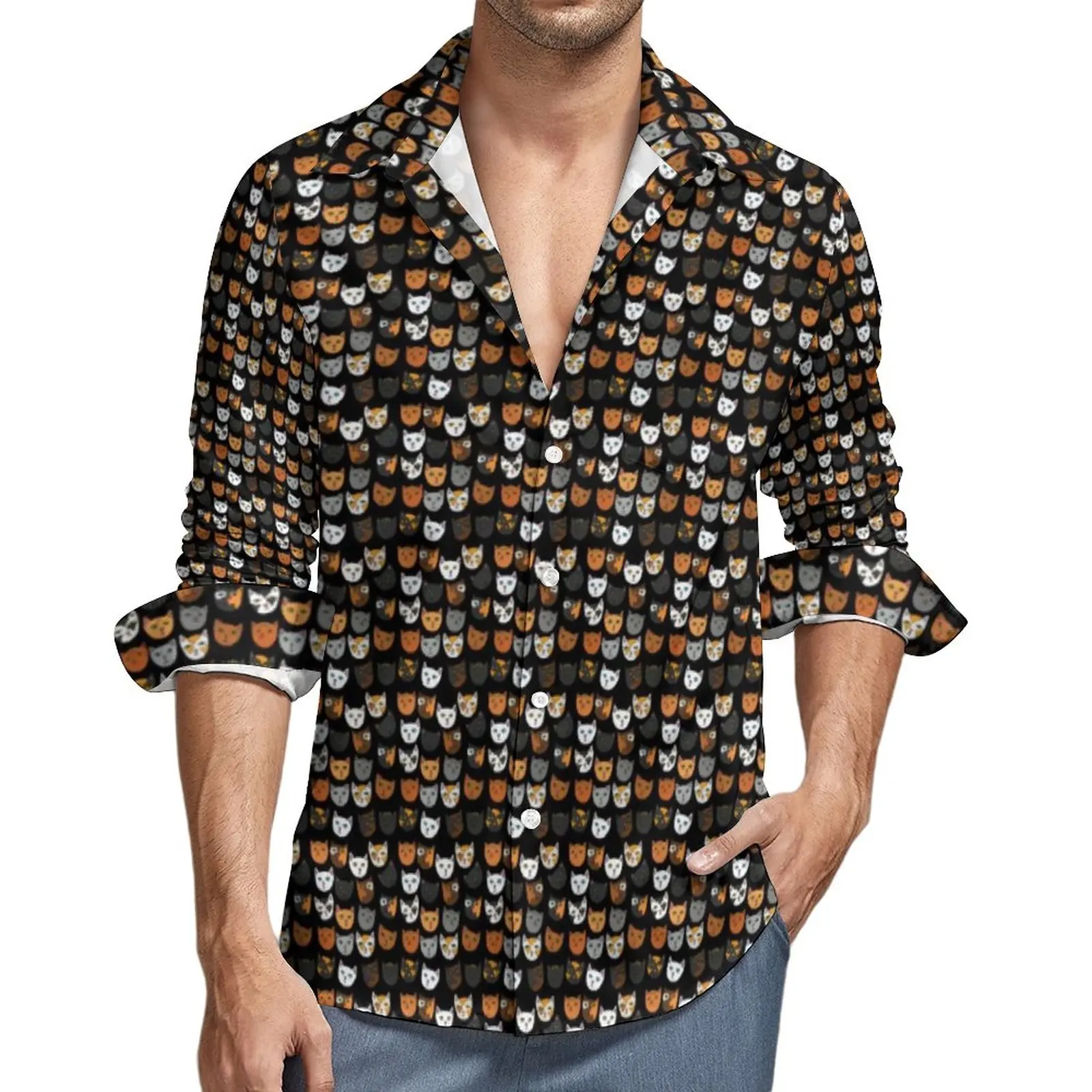 Kitty Cats Print Shirt Cute Animal Casual Shirts Long Sleeve Printed Y2K Blouses Autumn Trending Oversized Tops
Kitty Cats Print Shirt Cute Animal Casual Shirts Long Sleeve Printed Y2K Blouses Autumn Trending Oversized Tops