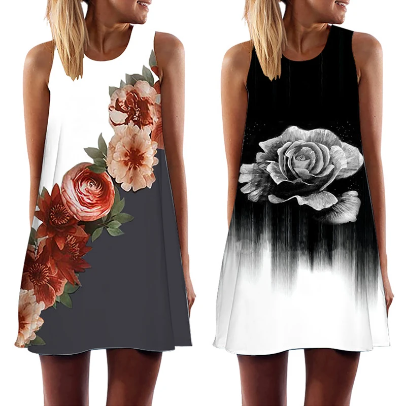 Женское винтажное платье-майка с цветочным принтом, повседневное свободное милое праздничное мини-платье-трапеция без рукавов и с круглым ...
Женское винтажное платье-майка с цветочным принтом, повседневное свободное милое праздничное мини-платье-трапеция без рукавов и с круглым ...