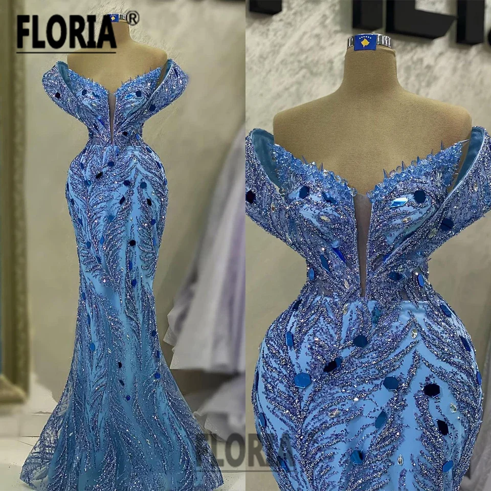 Elegant Crystal Beaded Mermaid Evening Dress Blue Sequined Capped Sleeve Prom Dresses Formal Celebrity Occasion Robe De Soiree
Elegant Crystal Beaded Mermaid Evening Dress Blue Sequined Capped Sleeve Prom Dresses Formal Celebrity Occasion Robe De Soiree