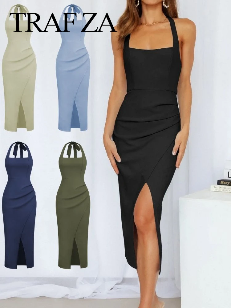 TRAFZA 2023 Women's Split Elegant Cocktail Long Dress Bodycon Mermaid for Evening Party Summer Casual Halter Neck
TRAFZA 2023 Women's Split Elegant Cocktail Long Dress Bodycon Mermaid for Evening Party Summer Casual Halter Neck