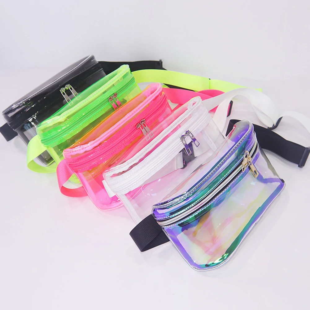 

PVC Jelly Color Transparent Fanny Pack Fashion Women Waist Pack Crossbody Chest Bags Ladies Casual Travel Money Phone Belt Pouch