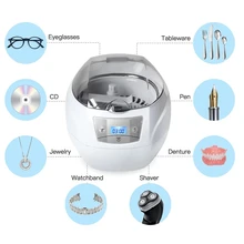 750ML Ultrasonic Cleaner Bath Polishing Machine Glasses Jewelry Parts Watch Makeup Tool Cutters Dental Razor Manicure Cleaner